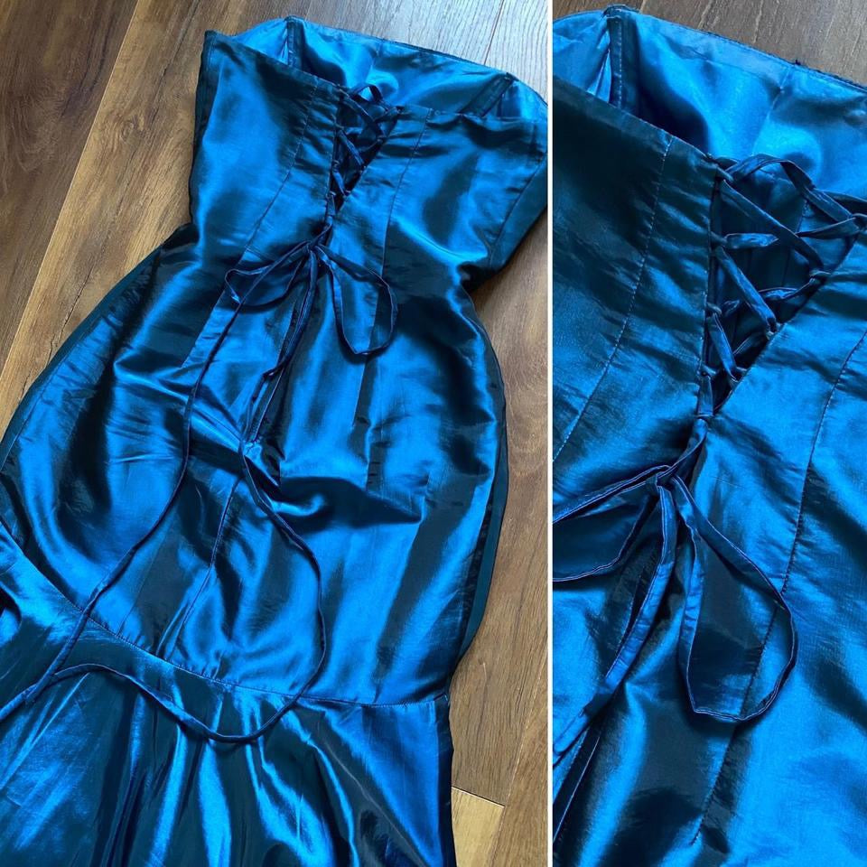 Jora navy strapless prom dress & shawl uk 12
