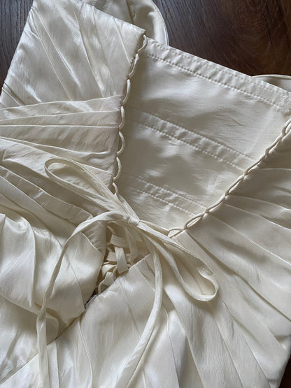 Draped strapless Veromia wedding gown UK 12