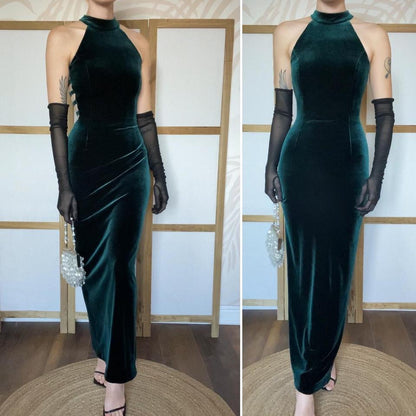 John Charles velvet stretch high neck dress UK 10