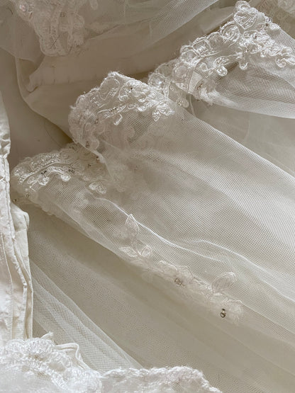 Ian Stuart ivory strapless fit & flare wedding dress UK 10-12