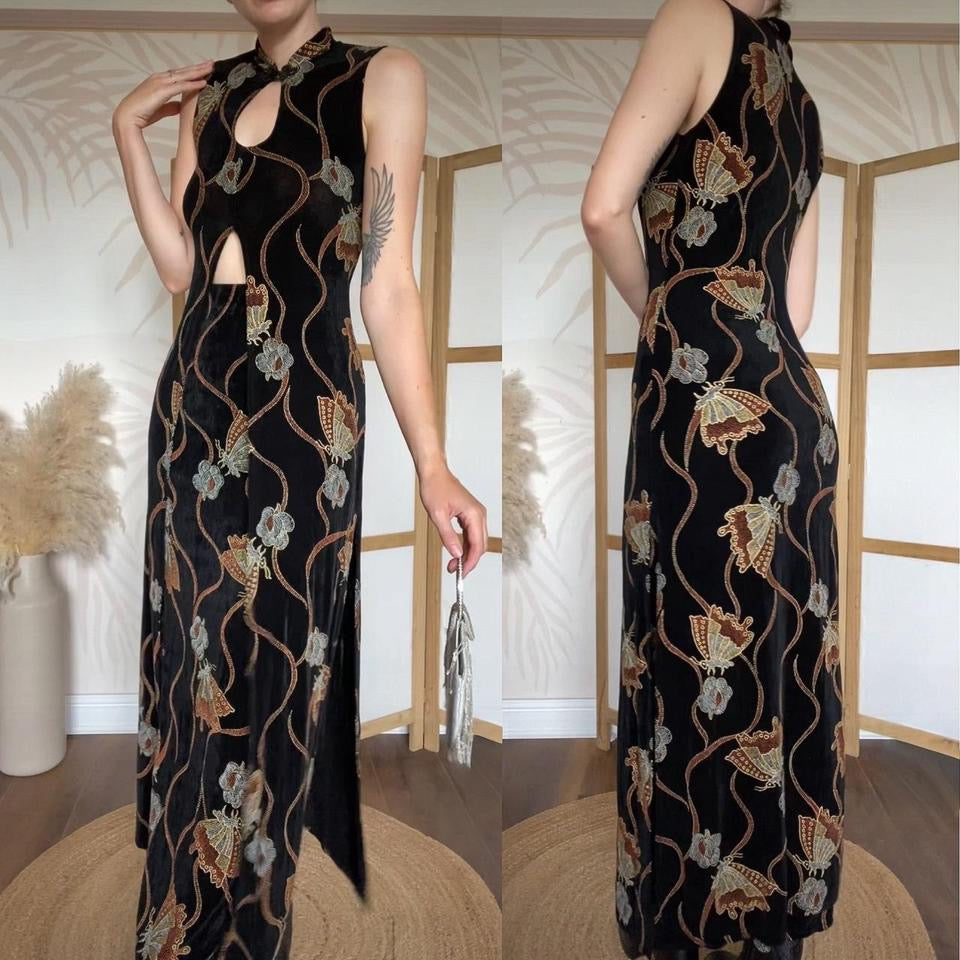 Black stretchy butterfly print 2 piece co ord uk 10