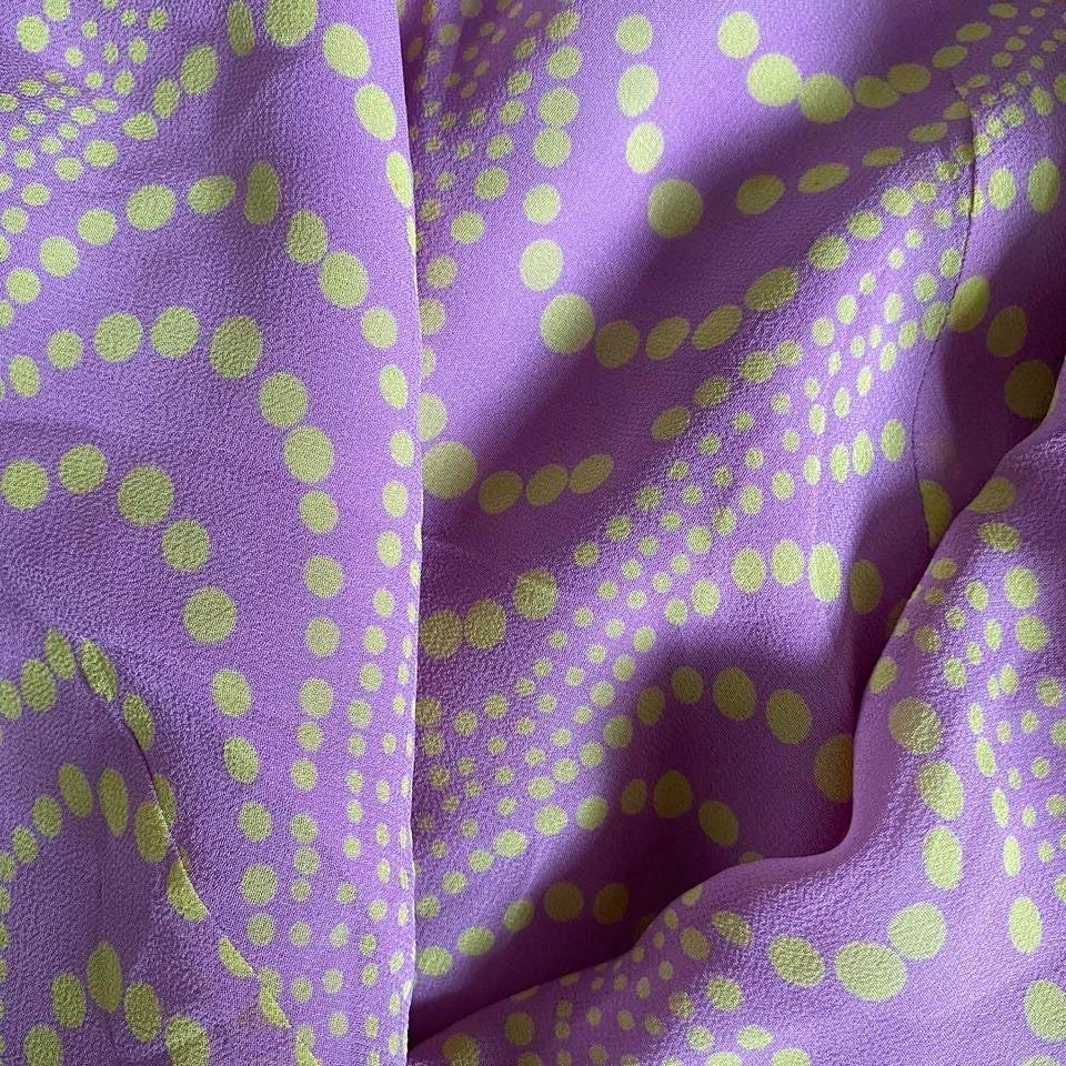 100% silk Planet lilac dotty evening dress UK 16