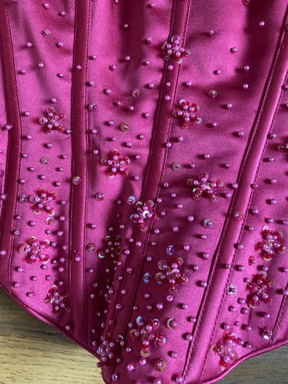 Hilary Morgan pink 2 piece prom set UK 12