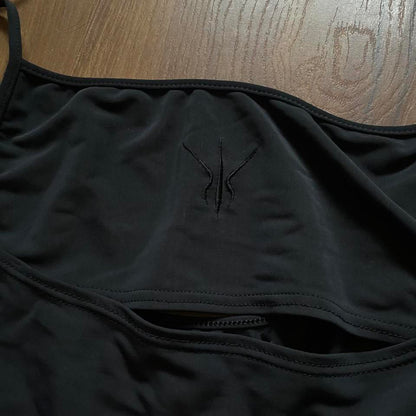 Nick Coleman black stretch cut out 2 piece set uk 10