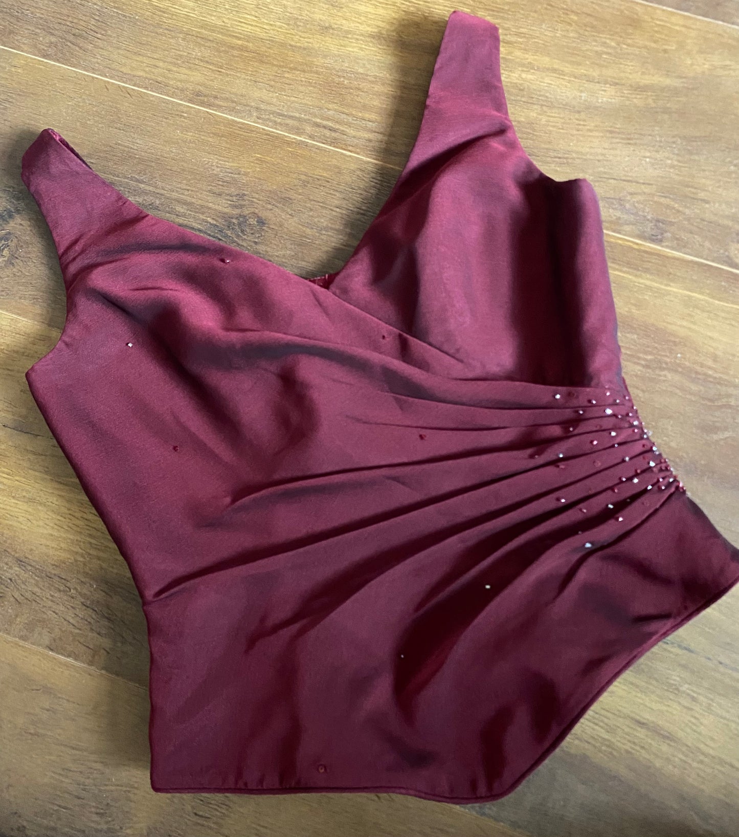 Veromia burgundy top, skirt & shawl set uk 8