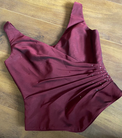 Veromia burgundy top, skirt & shawl set uk 8