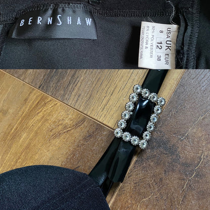 Bernshaw black lace evening dress UK 12