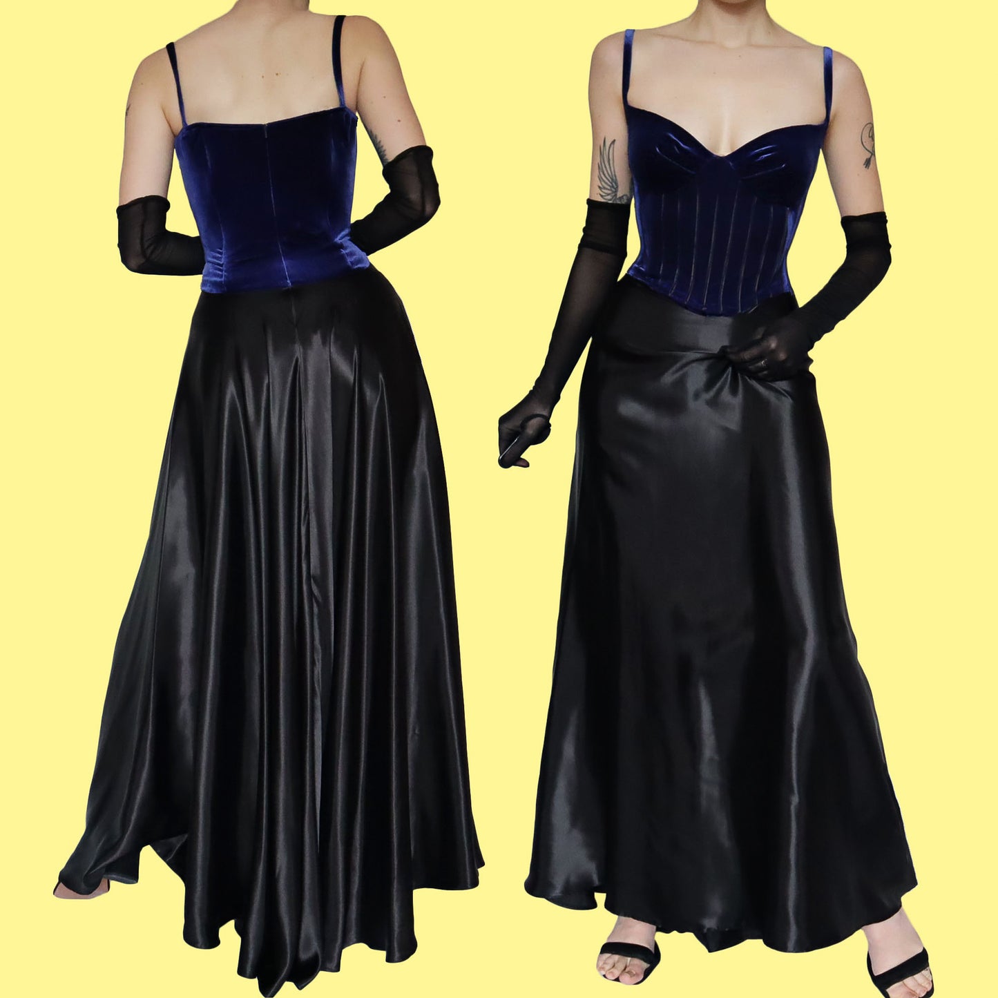 Simon Ellis blue velvet corset dress UK 12