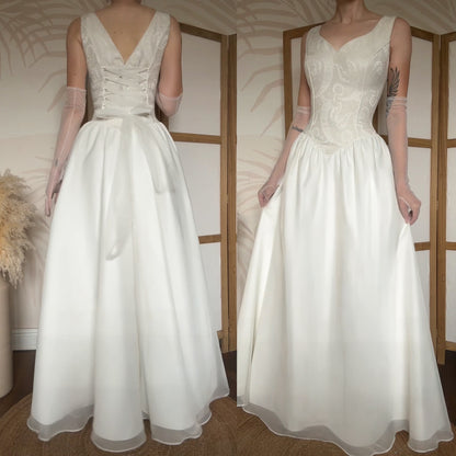 Ivory fit & flare wedding dress uk 12-14