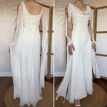 Victoria Jane white ethereal long sleeve wedding dress UK 14