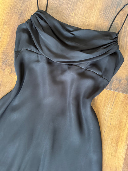Black chiffon prom dress uk 10