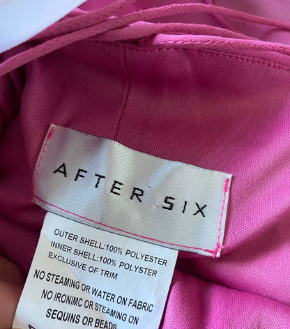 Pink chiffon After Six midi dress UK 12