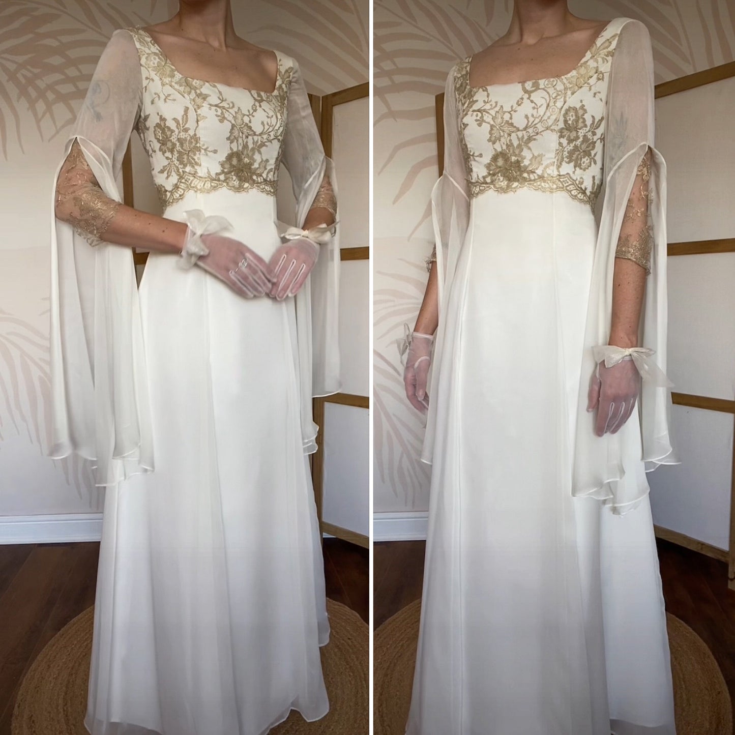 Ethereal Pronuptia long sleeve wedding dress UK 12