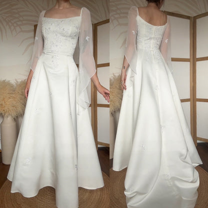 Ivory 2000s long sleeve ethereal wedding dress uk 14