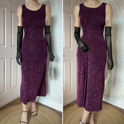 Bay trading purple glittery stretch evening dress UK 12 & 14 available
