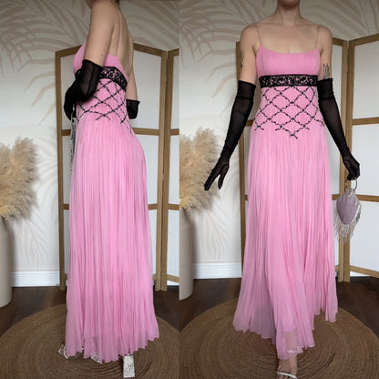 Patric Casey pink 100% silk evening dress uk 10-12