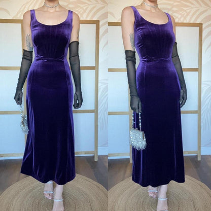 Laura Ashley purple stretch dress UK 16-18