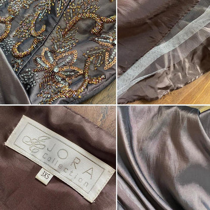 Brown Jora a-line prom dress & shawl uk 8