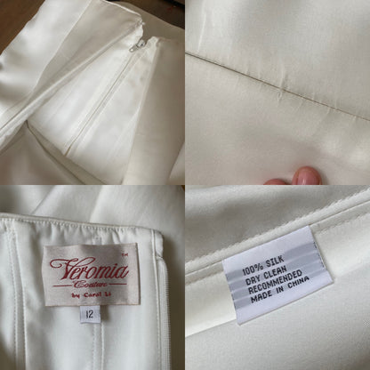 100% silk strapless wedding dress UK 12