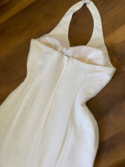 Romantica ivory halter-neck wedding dress uk 14