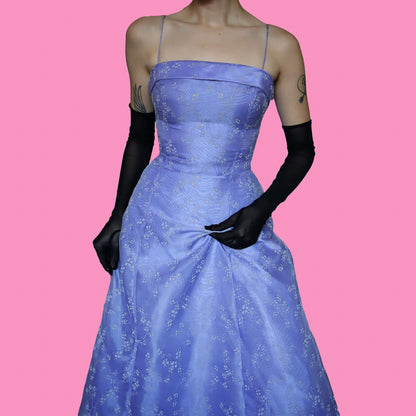 Lilac organza glittery floral dress UK 10