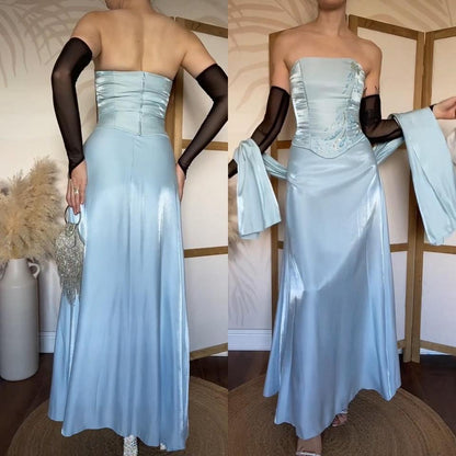 Ice blue Dynasty 3-piece prom set uk 8