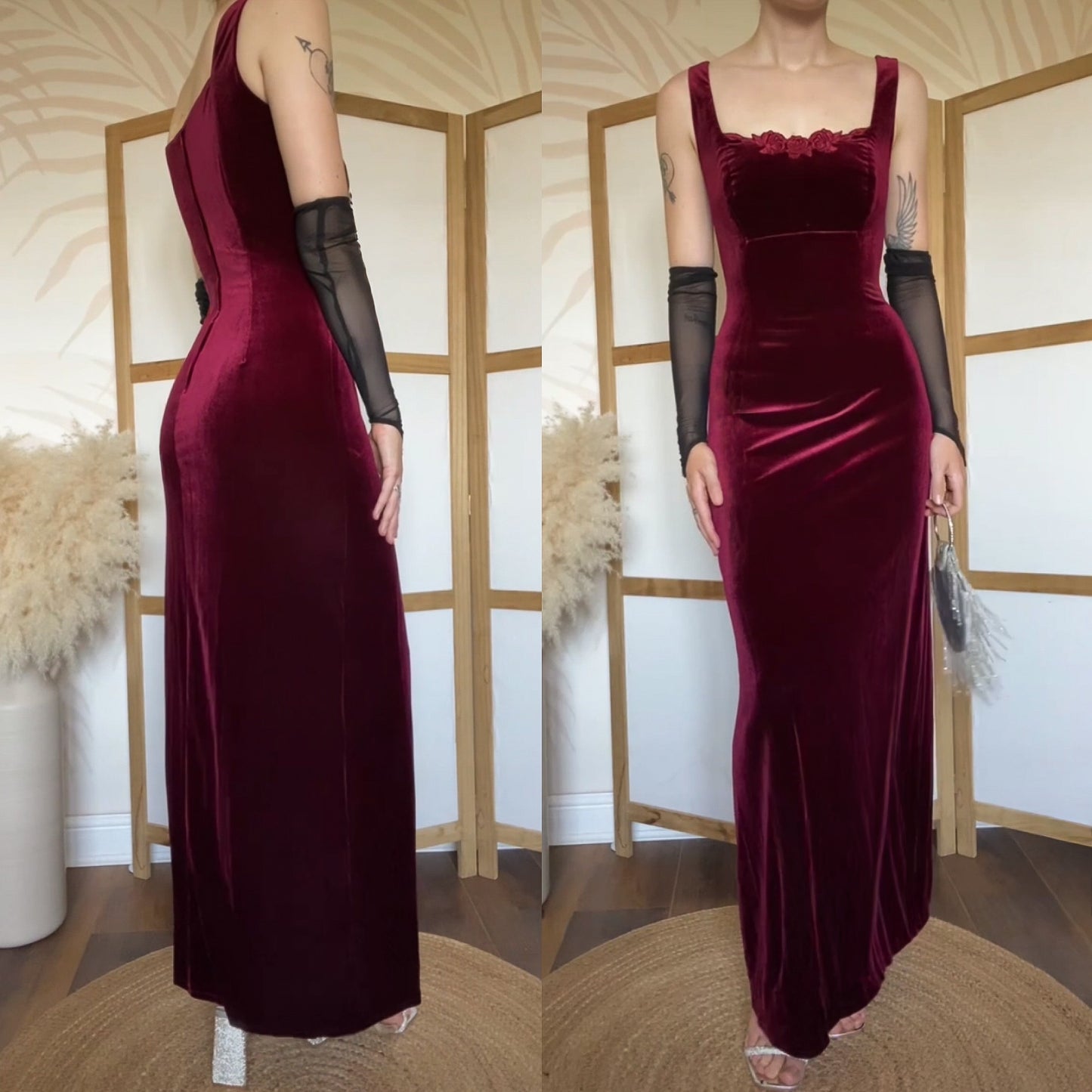 House of Nicholas red velvet dress uk 10