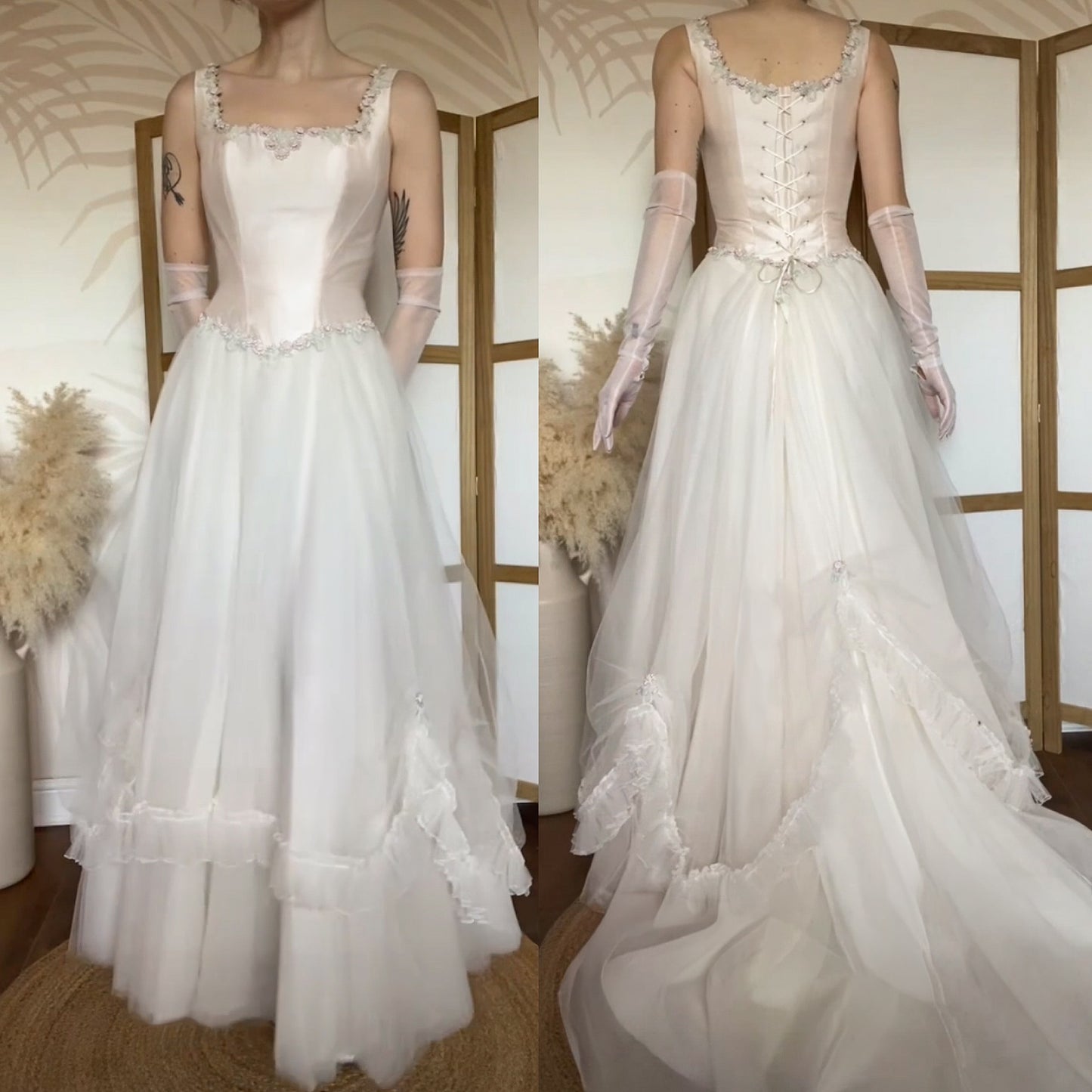 Silk blush pink Helen Marina wedding dress uk 10-12