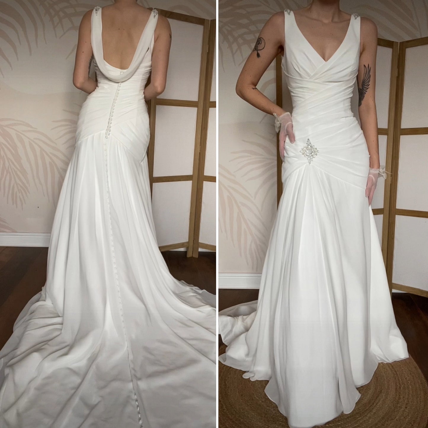 White Ellis fit & flare wedding gown UK 12