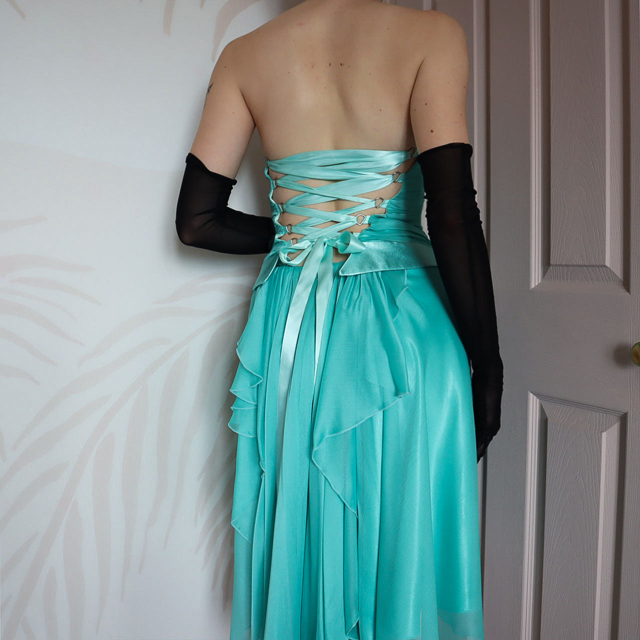 Sapphire strapless lace up midi dress UK 8