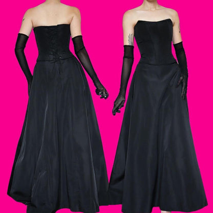 Black John Charles 2 piece corset & skirt set UK 6/8