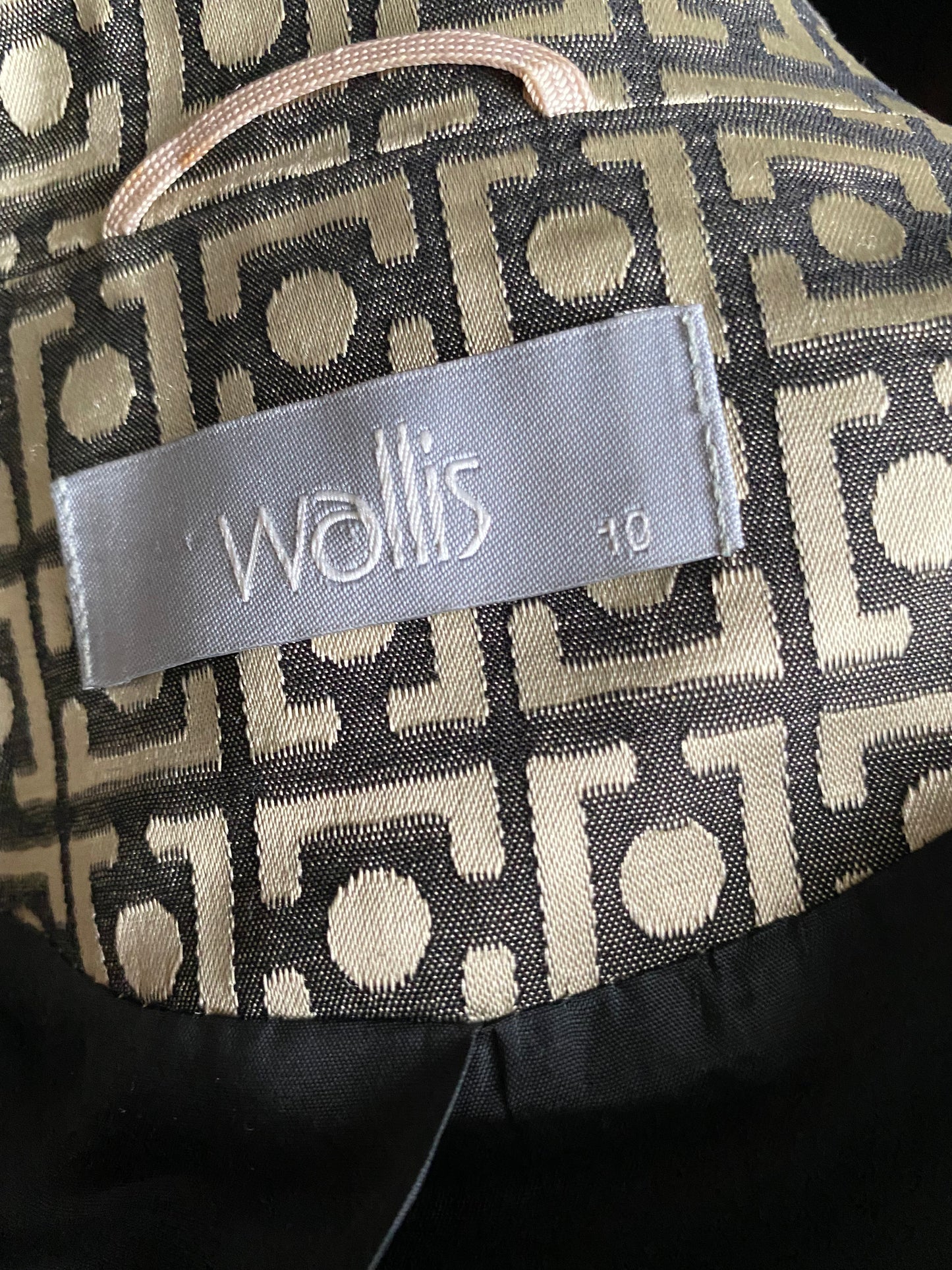 Gold print 2-piece skirt/jacket suit set UK 10