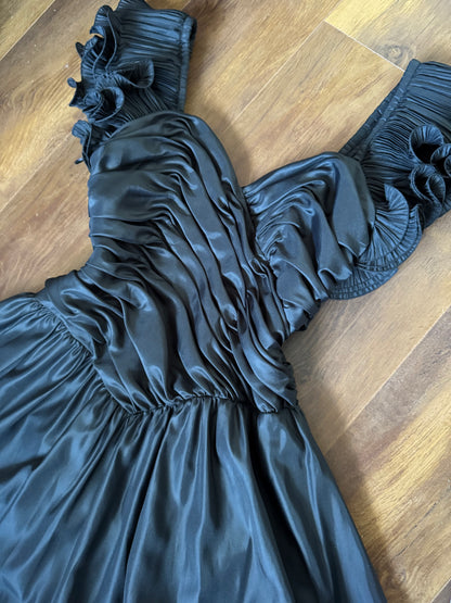 John Charles 80s black prom dress uk 12-14