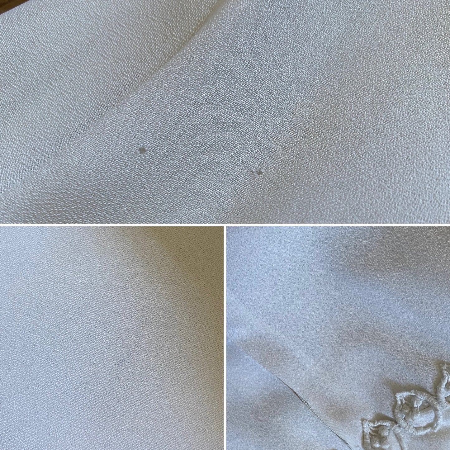 70s long sleeve crochet wedding dress UK 10