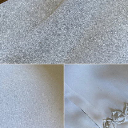 70s long sleeve crochet wedding dress UK 10