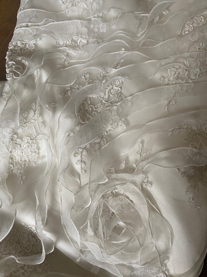 One shoulder lace wedding dress UK 12