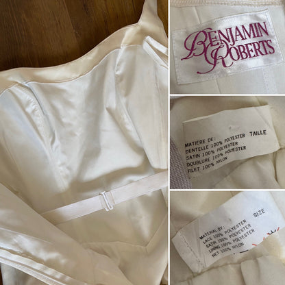 Champagne Benjamin Roberts wedding dress with detachable train uk 10