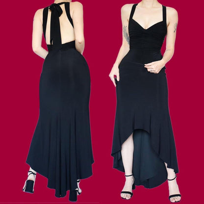 Black stretch evening dress UK 10-12