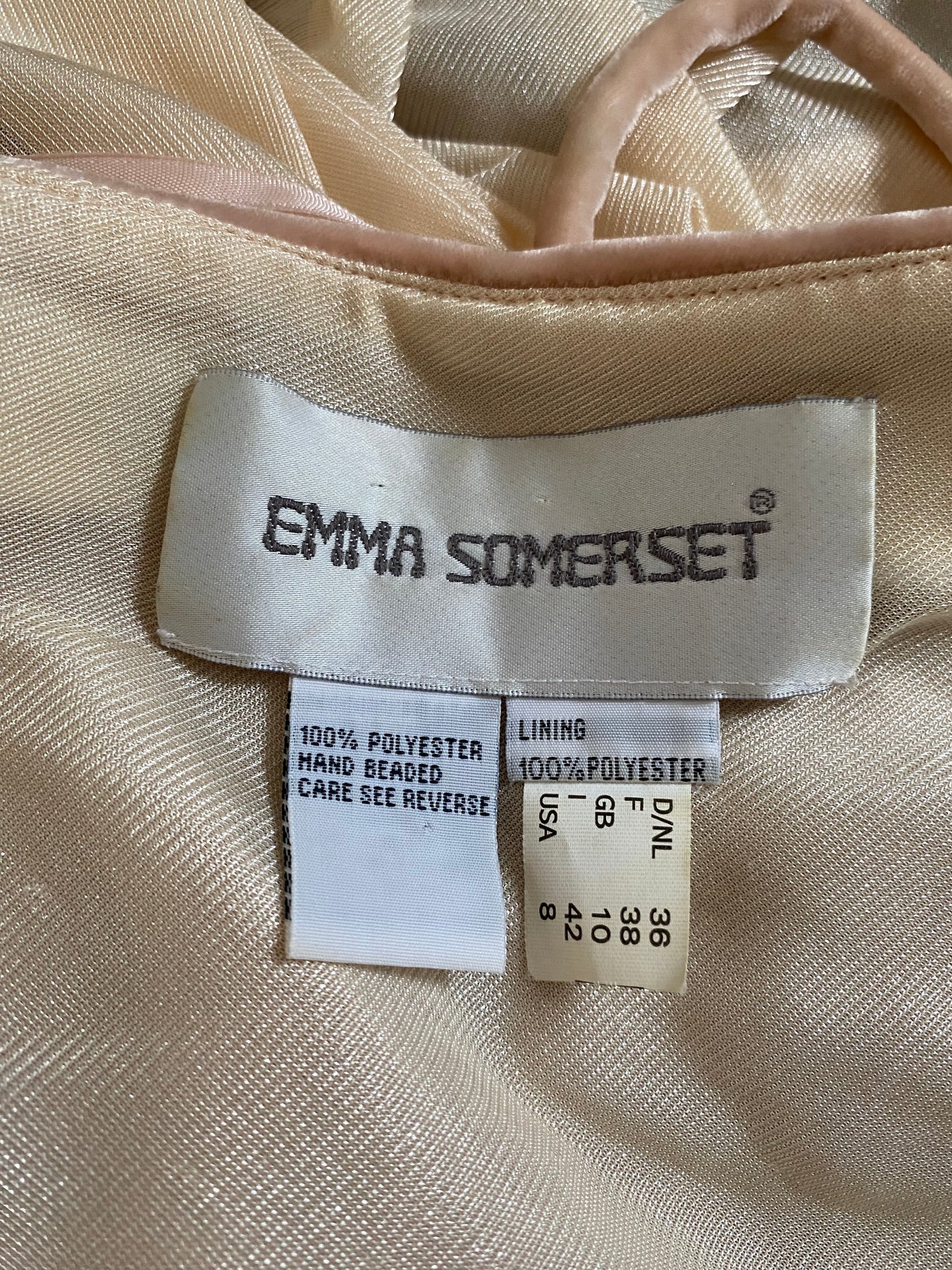 Emma Somerset brown beaded velvet slip dress uk 8-10