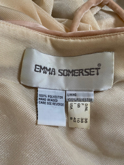 Emma Somerset brown beaded velvet slip dress uk 8-10