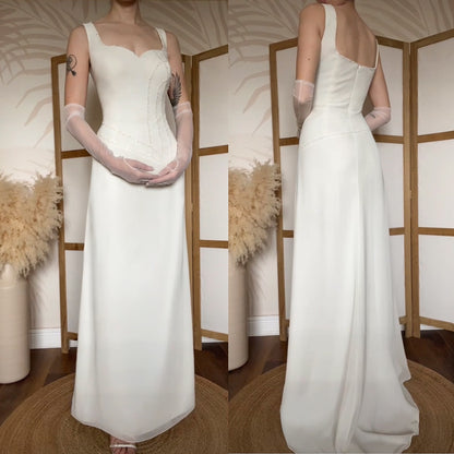 Ivory beaded chic wedding dress uk 16