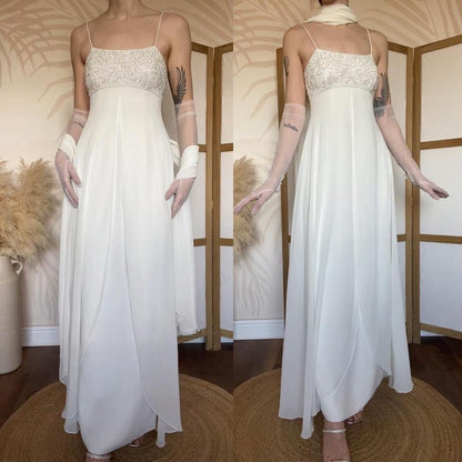 Ivory Victoria Jane beaded empire waist wedding dress uk 10