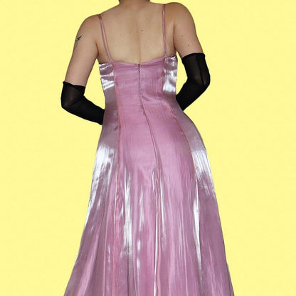 Silky Pink A-Line Debut Evening Dress UK 8