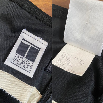 Tadashi black stretch evening dress uk 10