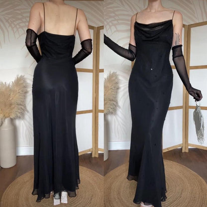 Dave & Johnny 100% silk beaded black evening dress uk 14