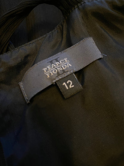 Black 100% silk evening gown UK 12