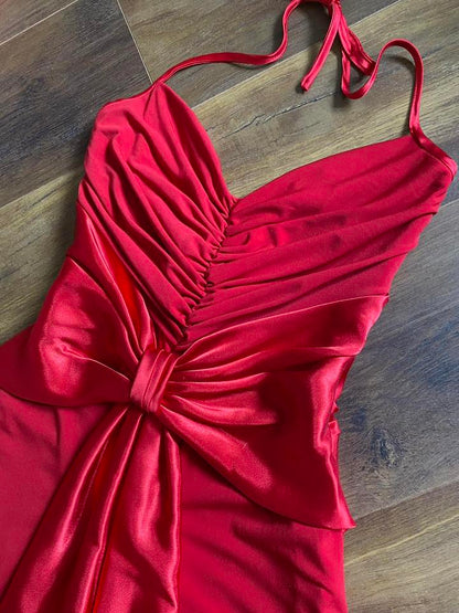 Scott McClintock red stretch halter dress uk 10