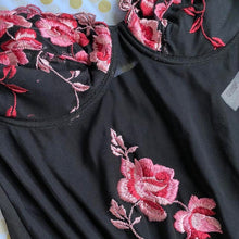 Load image into Gallery viewer, Black sheer floral bodysuit UK 36B
