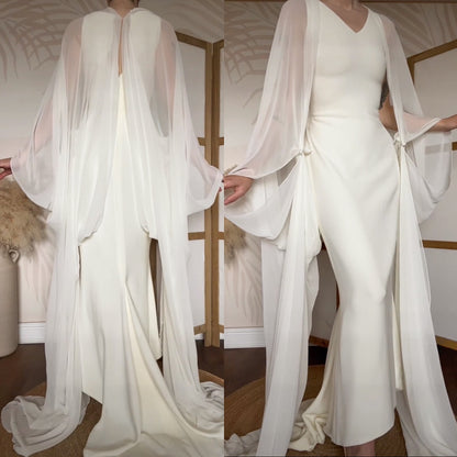 Ivory pronovias wedding dress & chiffon wings uk 12