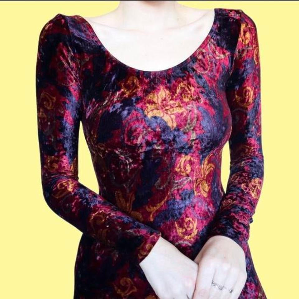 Long sleeve Monsoon Twilight velvet evening dress UK 12